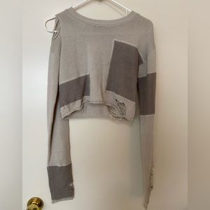 DollsKill: Darker Wavs Cropped distressed long sleeve